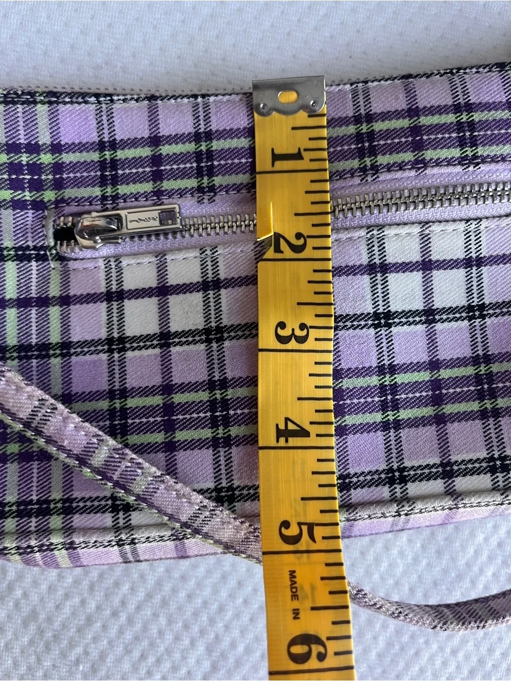 Brandy Melville Y2K Shoulder Bag | Lavender Plaid Baguette Purse | Indie - Picture 12 of 12